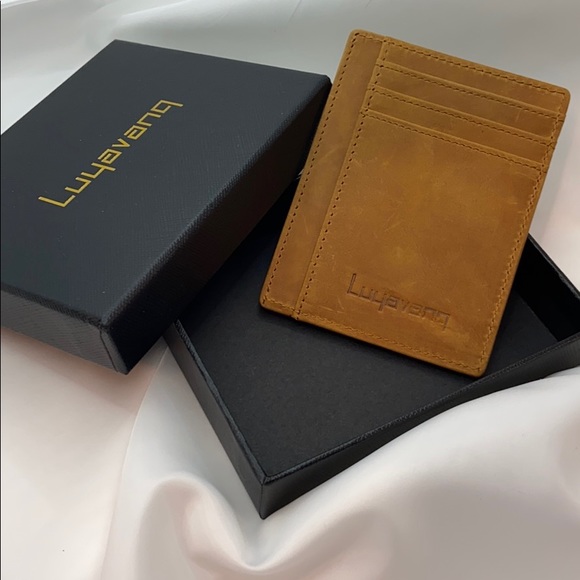 NWT Luyacanq Apricot Leather Card Wallet - Picture 2 of 3